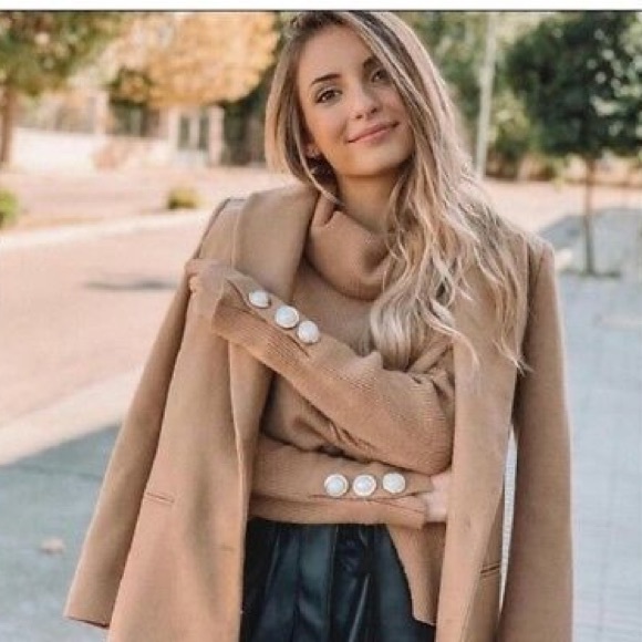Zara Tops - NWT Blogger Favorite Zara Pearl Camel Sweater